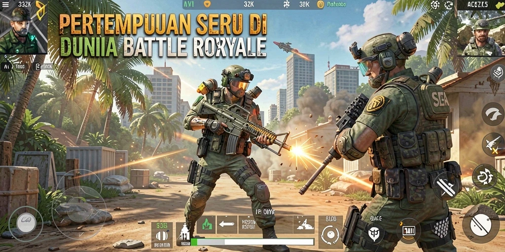 Screenshot menampilkan gameplay intens di 33ZK Battle Royale.