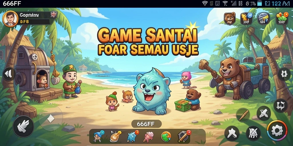 Tampilan menarik dari gameplay 666FF yang penuh warna.
