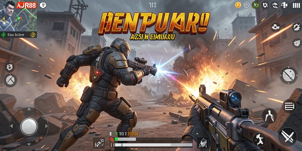 Tampilan gameplay aksi seru dalam AJR88 yang memukau.