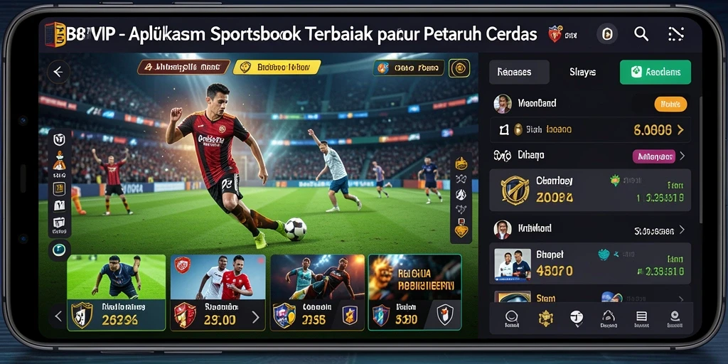 Tampilan antarmuka B8VIP yang modern dan menarik untuk taruhan olahraga.