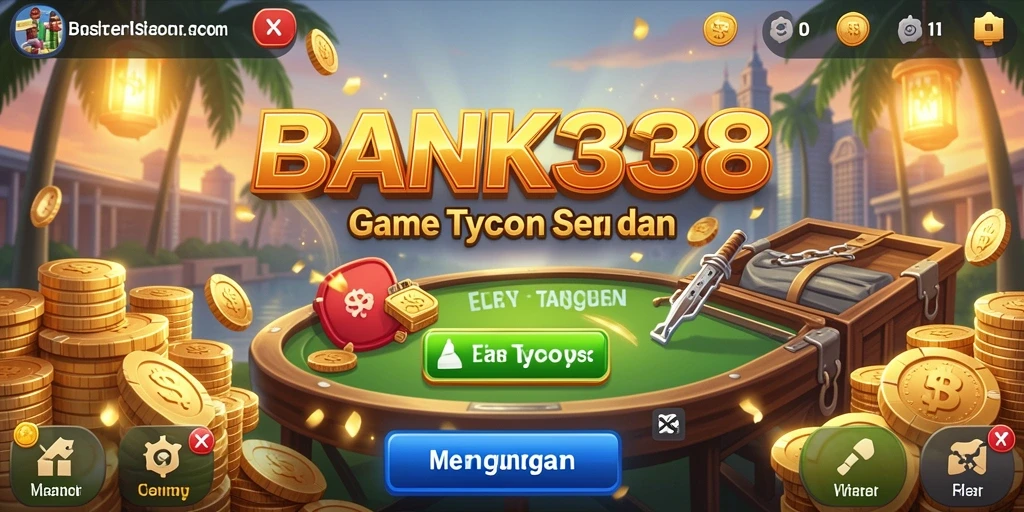 Screenshot gameplay BANK338 menampilkan simulasi keuangan yang realistis.