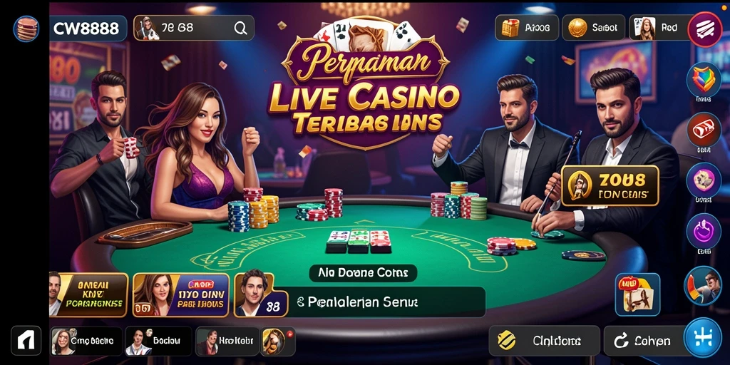 Tampilan gameplay CW8888 yang menegangkan dalam Live Casino.