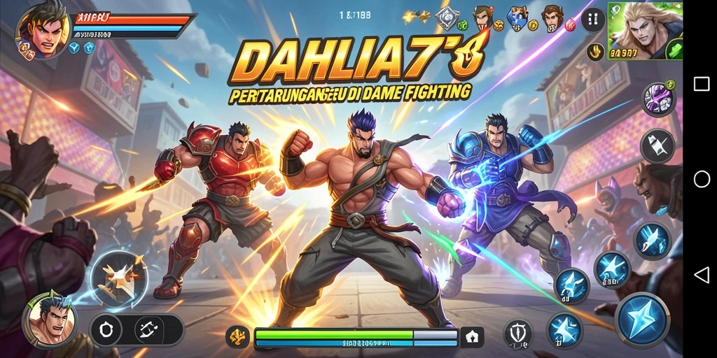 Tampilan gameplay seru dari DAHLIA77 dalam aksi bertarung.