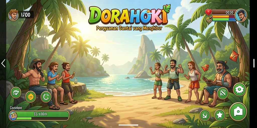 Screenshot DORAHOKI menampilkan permainan santai dan seru.