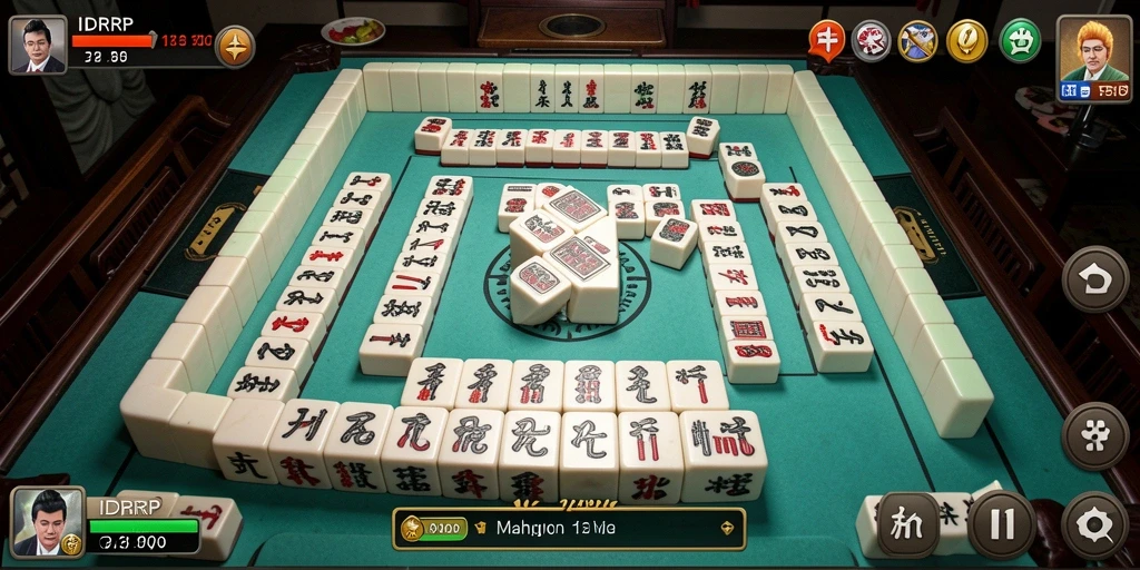 Tampilan gameplay seru dalam permainan Mahjong IDRRP.