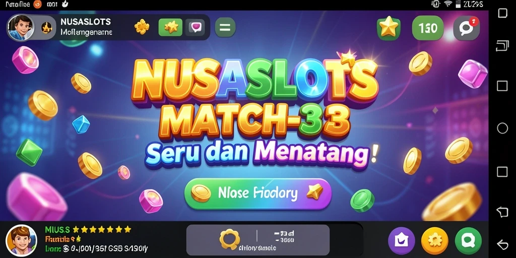 Gameplay seru NUSASLOTS dengan elemen Match-3 yang menantang.