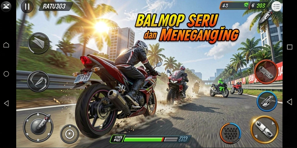 Gameplay seru balapan motor di RATU303 dengan grafik menawan.