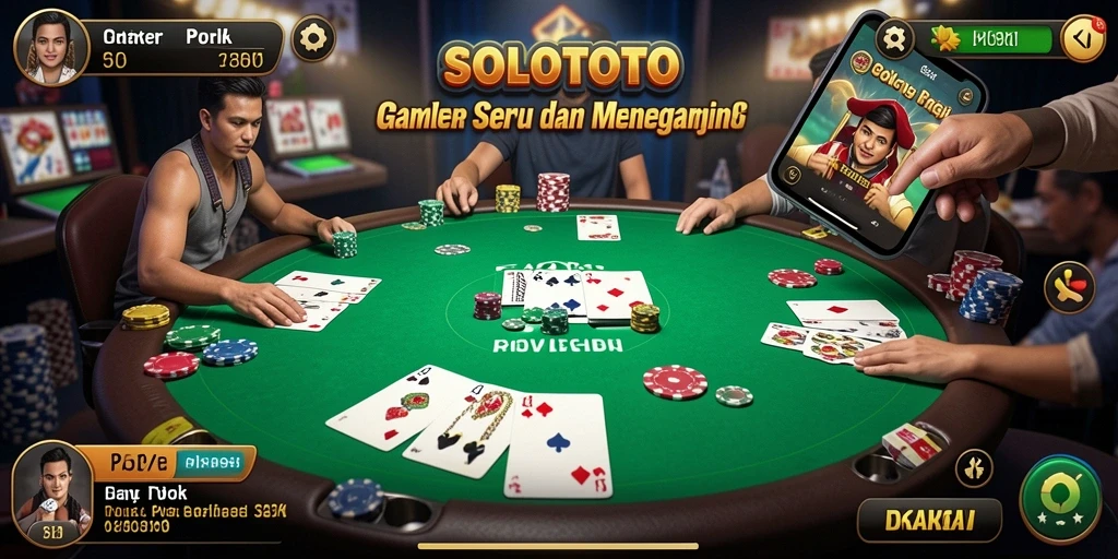 Gameplay seru dari SOLOTOTO yang menampilkan aksi poker mendebarkan.