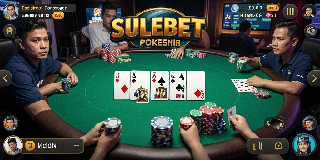 Tampilan gameplay menarik dari aplikasi Poker SULEBET.