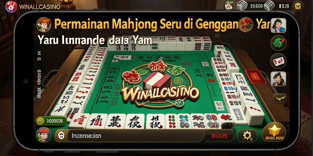 Gameplay seru Mahjong di WINALLCASINO dengan tampilan grafis yang cantik.